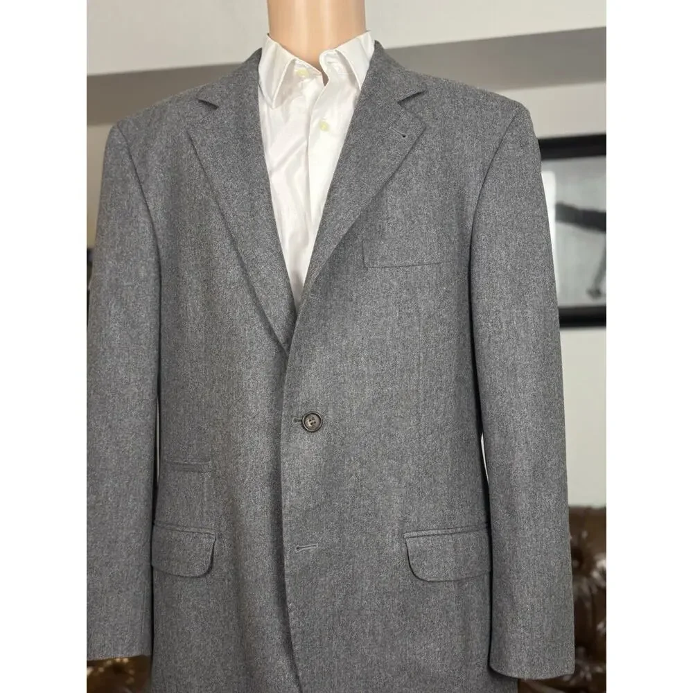 Brunello Cucinelli Gray Flannel Tweed Blazer Sport Jacket Men 54/44R Italy